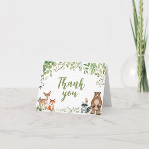 Remerciements Carte de remerciement pour Baby Shower Greenery Wo