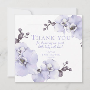 Remerciements Carte de remerciement pour Baby Shower Lavande Orc