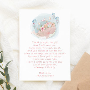 Remerciements Carte de remerciement pour Baby Shower Méduse Bale