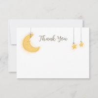 Carte de remerciement pour Baby Shower Moon Stars