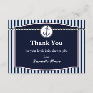 Remerciements Carte de remerciement pour Baby Shower Nautique