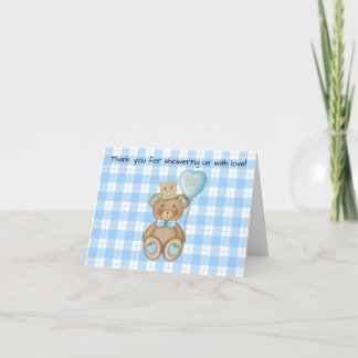 Remerciements Carte de remerciement pour Baby Shower Ours