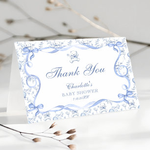 Remerciements Carte de remerciement pour Baby Shower Ours en Pel