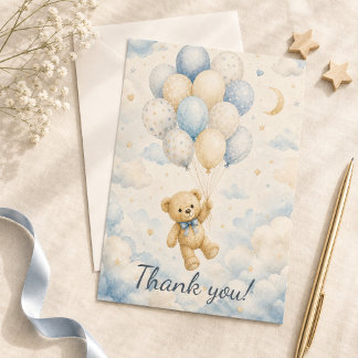 Remerciements Carte de remerciement pour Baby Shower Ourson