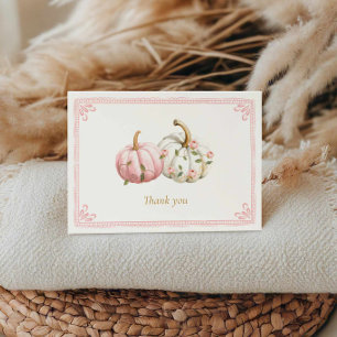 Remerciements Carte de remerciement pour Baby Shower Rose Citrou