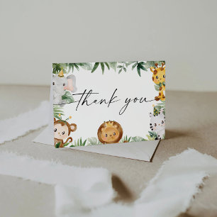 Remerciements Carte de remerciement pour Baby Shower sur les Ani