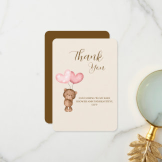 Remerciements Carte de remerciement pour Baby Shower Teddy Bear