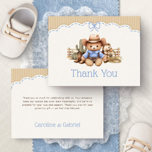 Remerciements Carte de remerciement pour Baby Shower Western Cow
