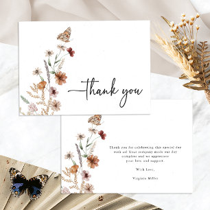Remerciements Carte de remerciement pour baby shower Wildflower