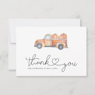 Remerciements Carte de remerciement pour camion de citrouille