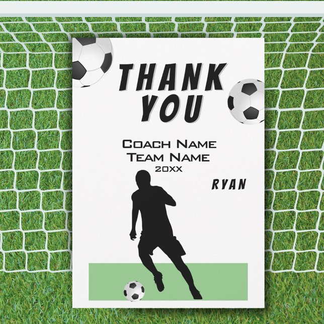 Remerciements Carte de remerciement pour entraîneur de football (Créateur téléchargé)