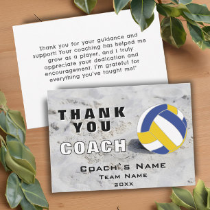 Remerciements Carte de remerciement pour entraîneur de volley-ba