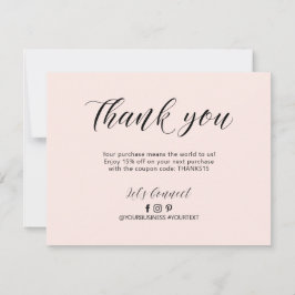 Remerciements Carte de remerciement pour entreprise avec lettrag