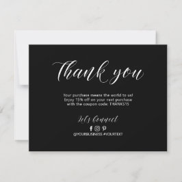 Remerciements Carte de remerciement pour entreprise de lettrage 