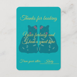 Remerciements Carte de remerciement pour gardien de chat/animaux