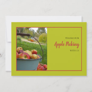 Remerciements Carte de remerciement pour la cueillette des pomme