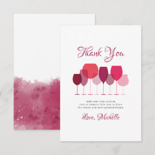 Remerciements Carte de remerciement pour la dégustation de vin