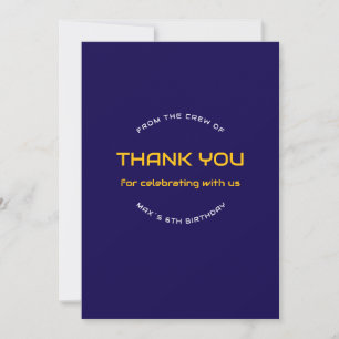 Remerciements Carte de remerciement pour l'anniversaire de l'ast