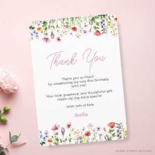 Remerciements Carte de remerciement pour le 1er anniversaire de 