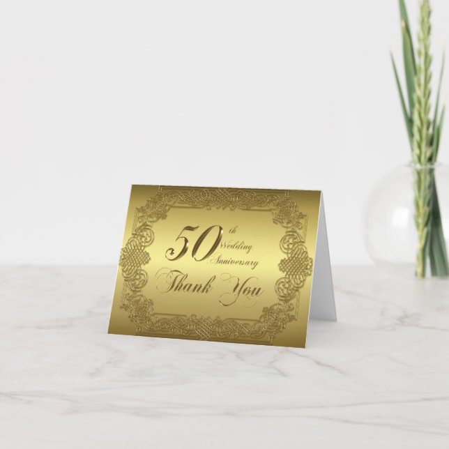 Remerciements Carte de remerciement pour les 50 ans de mariage (Devant)