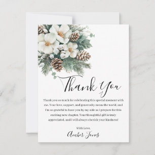 Remerciements Carte de remerciement pour mariage d'hiver Snow In