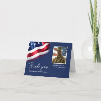 Remerciements Carte de remerciement pour mémorial de vétéran ave