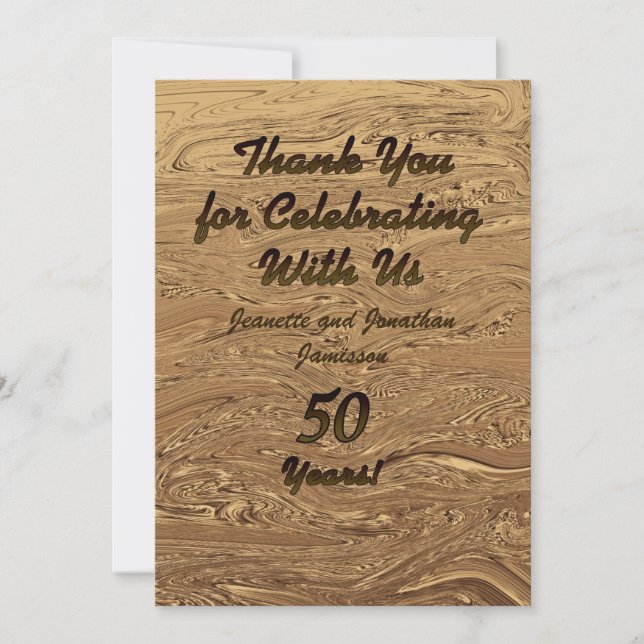 Remerciements Carte de remerciement pour noces d'or 50e annivers (Devant)
