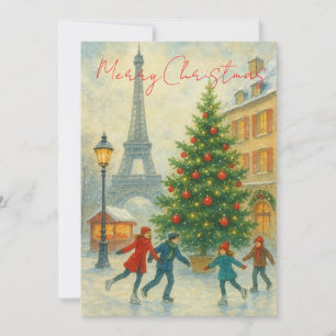 Remerciements Carte de remerciement pour Noël à Paris – Tour Eif