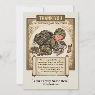 Remerciements Carte de remerciement pour nouvelle recrue militai