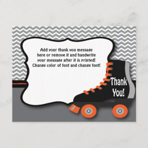 Remerciements Carte de remerciement pour patins à roulettes