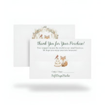Carte de remerciement pour petite entreprise Boho