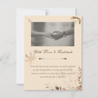 Remerciements Carte de Remerciement pour un Mariage d'Automne au