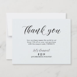 Remerciements Carte de remerciement pour un paquet commercial av