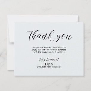Remerciements Carte de remerciement pour un paquet commercial av