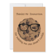 Carte de remerciement pour un professeur, un cooki