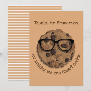 Remerciements Carte de remerciement pour un professeur, un cooki