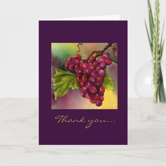 Remerciements Carte de remerciement pour un tas de raisins (Devant)