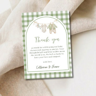 Remerciements Carte de remerciement pour une baby shower avec de