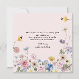 Remerciements Carte de remerciement pour une baby shower rose sa