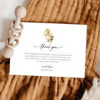 Carte de remerciement pour une baby shower sur le