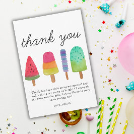 Remerciements Carte de remerciement pour une fête d'anniversaire
