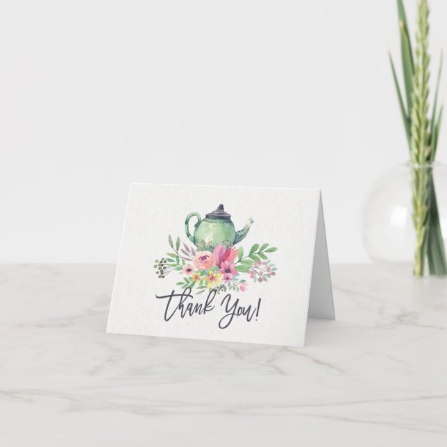 Remerciements Carte de remerciement pour une fête du thé (Devant)