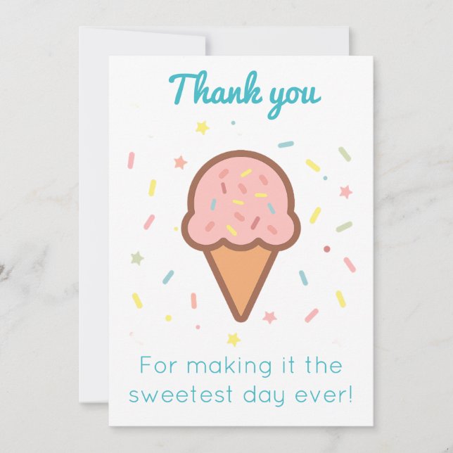 Remerciements Carte de remerciement pour une glace délicieuse (Devant)