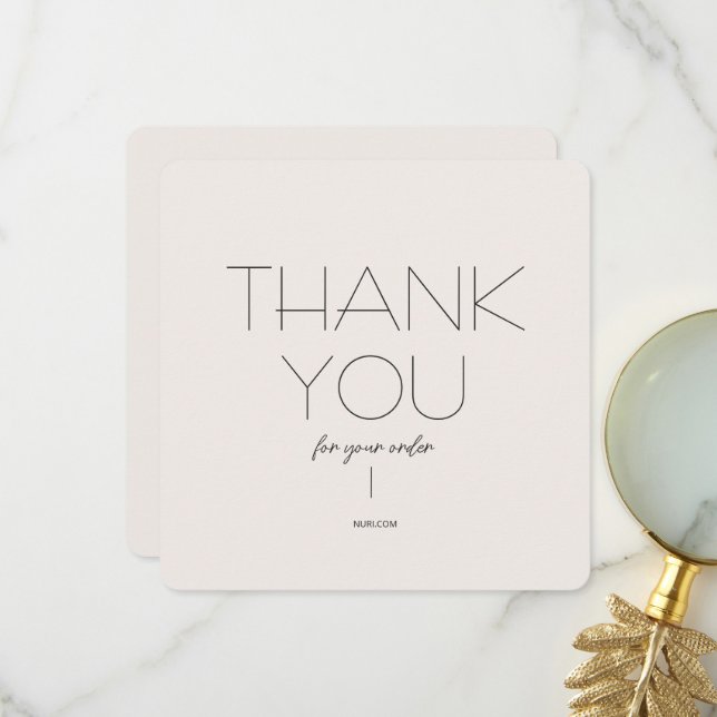 Remerciements Carte de remerciement pour votre commande, petite  (Devant/Arrière en situation)