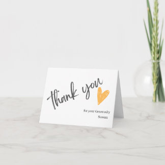 Remerciements Carte de remerciement pour votre générosité