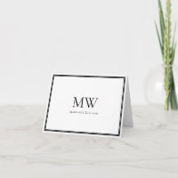 Carte de remerciement professionnelle à monogramme
