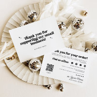 Carte de remerciement QR Code pour entreprise rétr