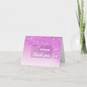 Remerciements Carte de remerciement raffinée avec paillettes ros