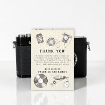 Carte de remerciement rétro de bobine de film d'ap