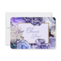 Carte de remerciement Rose Bleu Violet